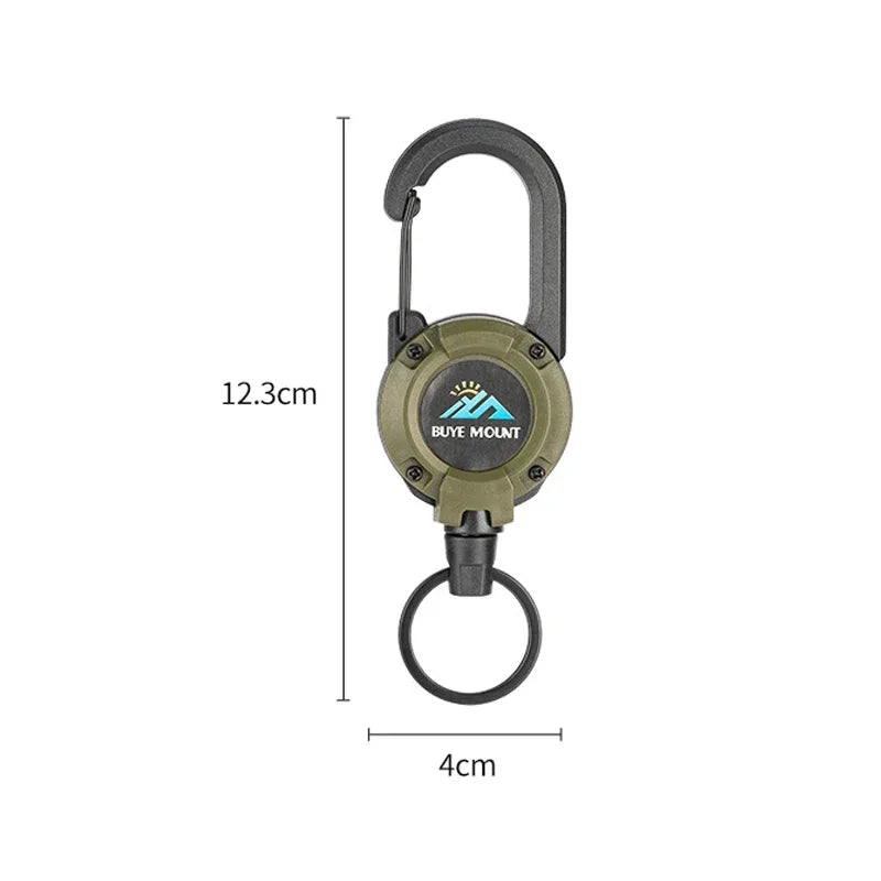 Heavy Duty Retractable Badge Reel & Carabiner Keychain armygreen by HitMyNeed
