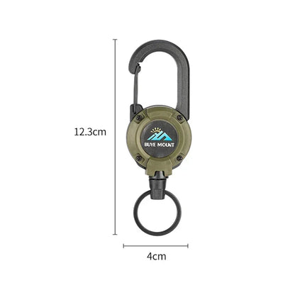 Heavy Duty Retractable Badge Reel & Carabiner Keychain armygreen by HitMyNeed
