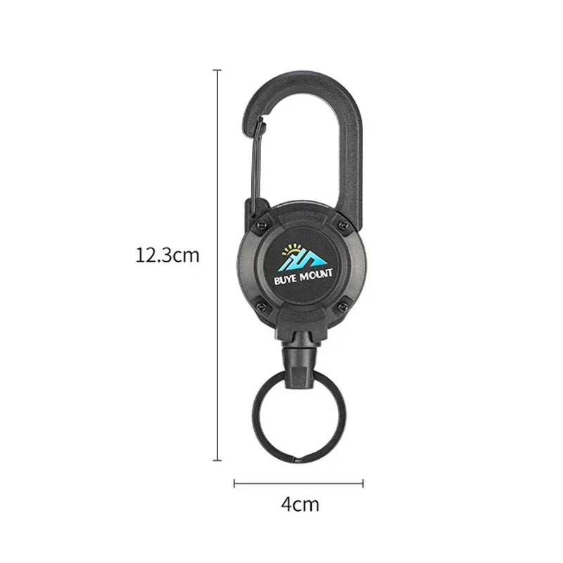 Heavy Duty Retractable Badge Reel & Carabiner Keychain black by HitMyNeed