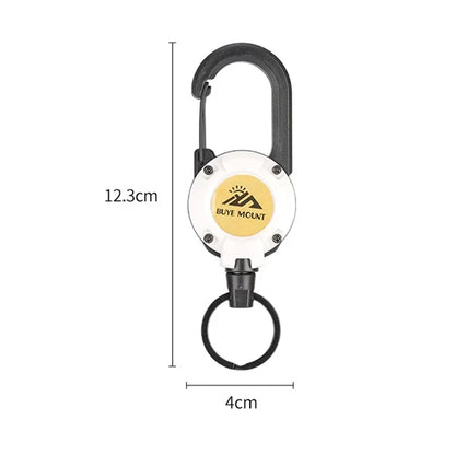 Heavy Duty Retractable Badge Reel & Carabiner Keychain white by HitMyNeed