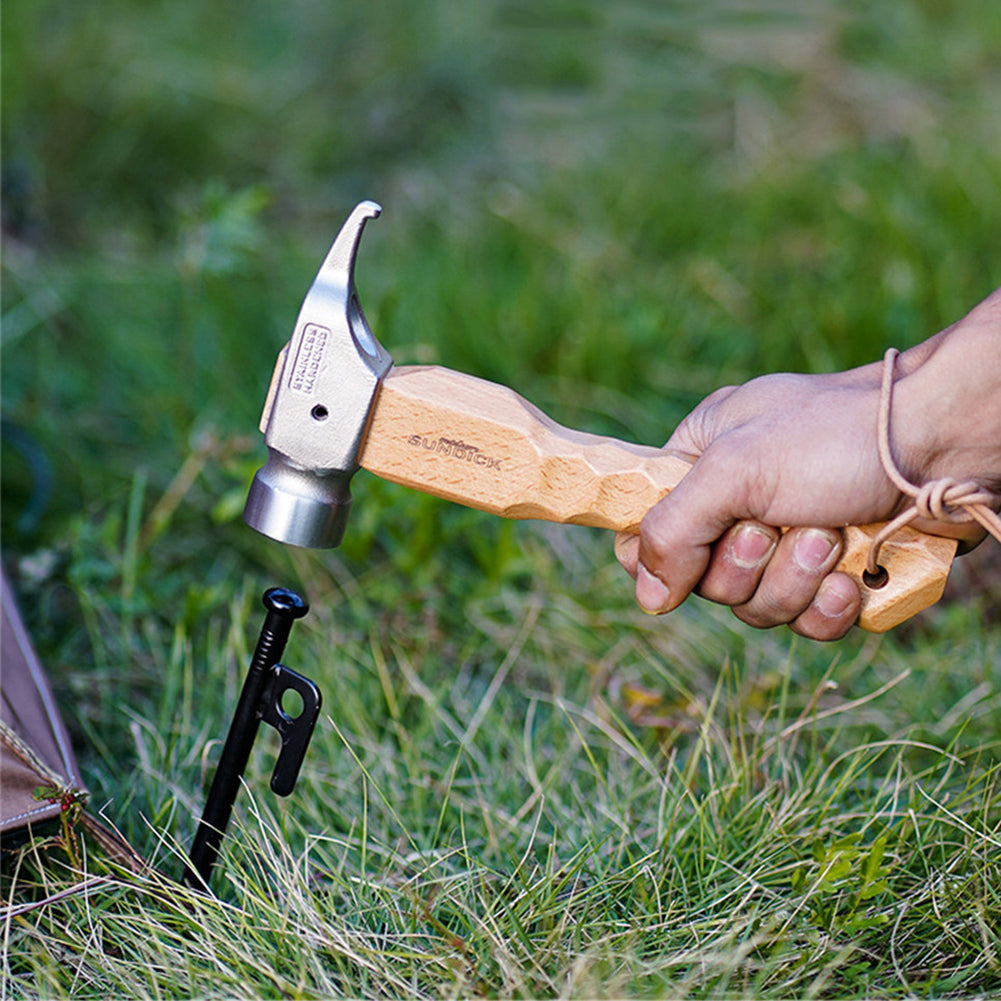 Heavy Duty Tent Stake Hammer with Beechwood Handle by HitMyNeed