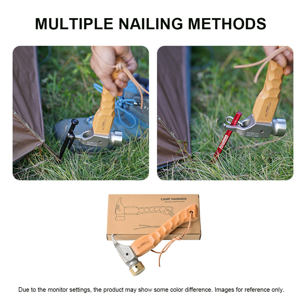 Heavy Duty Tent Stake Hammer with Beechwood Handle by HitMyNeed