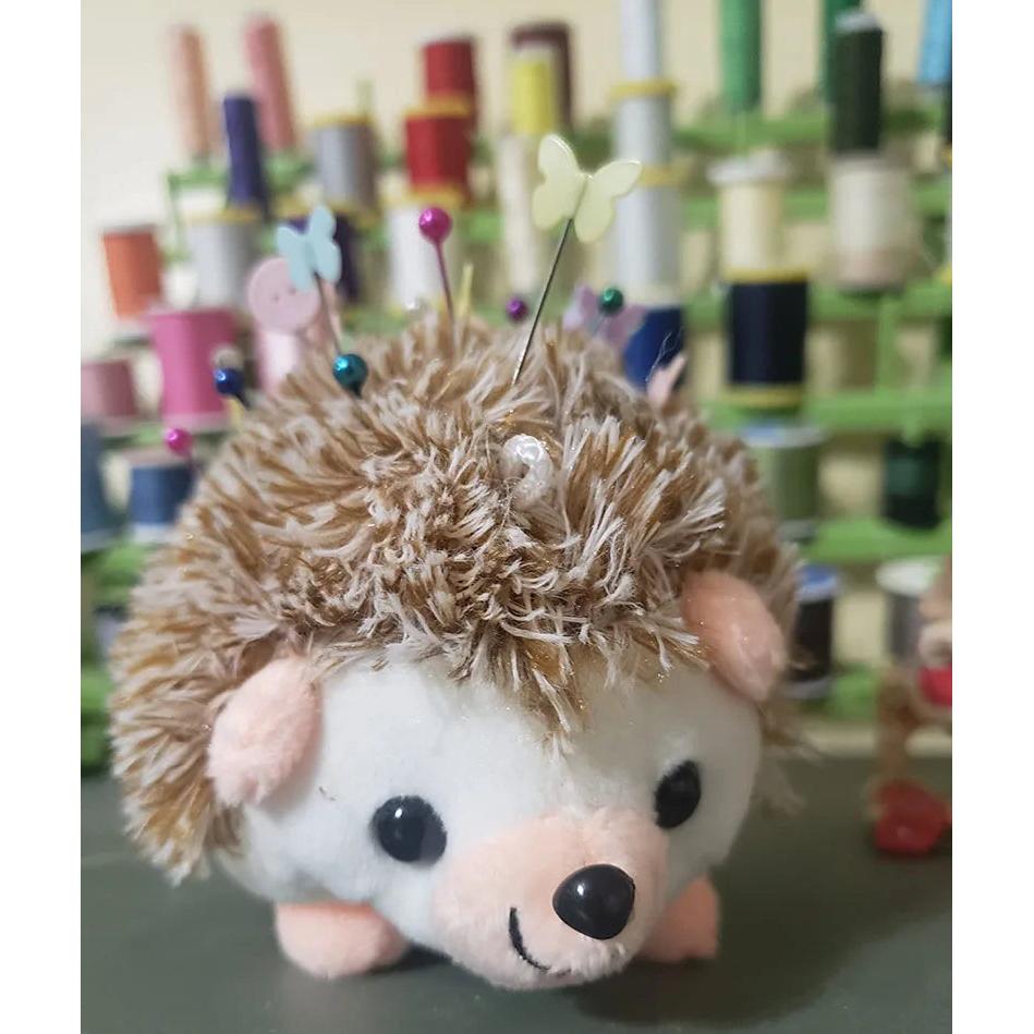 Hedgehog Pin Cushion with 100 Colorful Pins by HitMyNeed