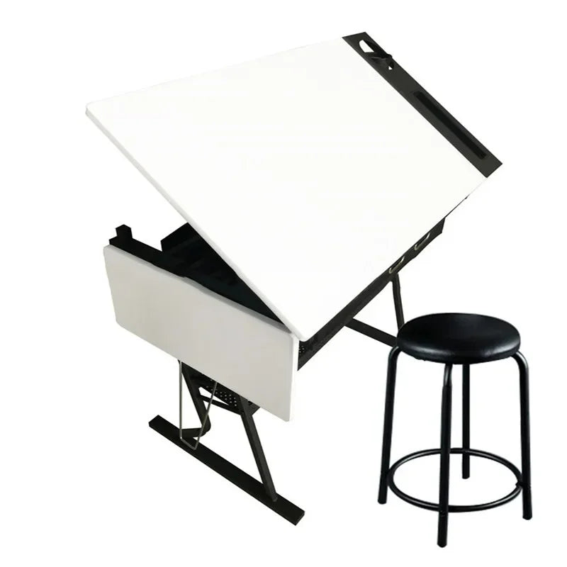 Height Adjustable Drafting and Drawing Table Desk white by HitMyNeed