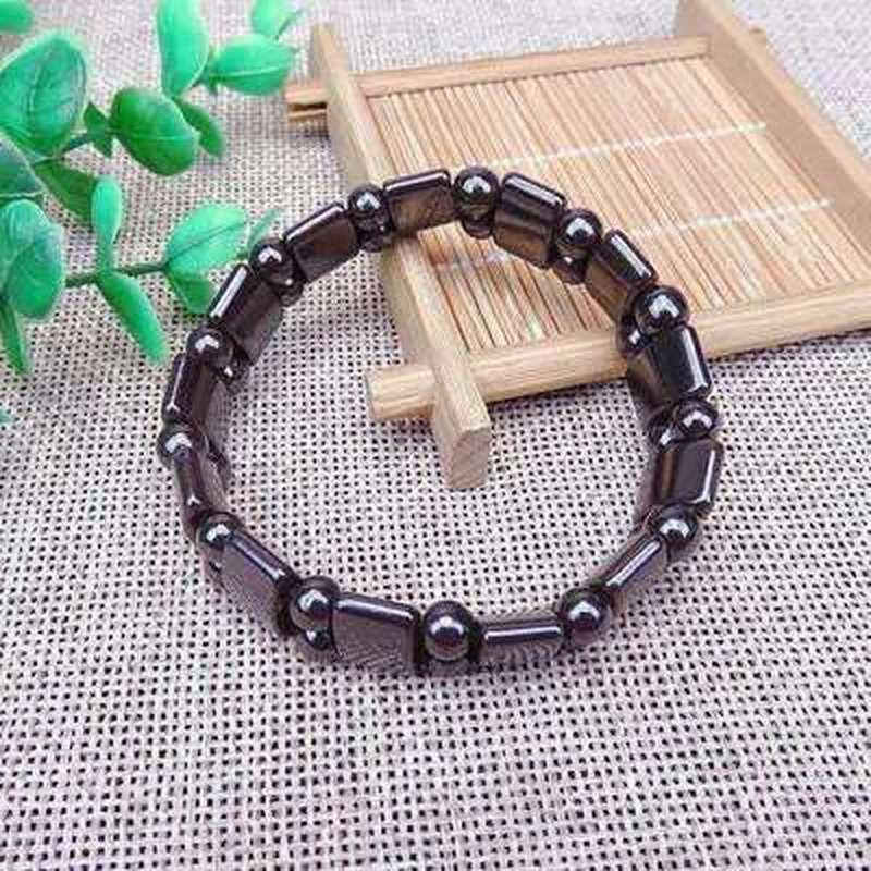 Hematite Magnetic Bead Elastic Bracelet by HitMyNeed