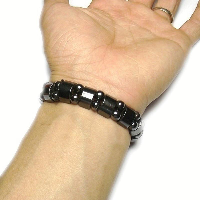 Hematite Magnetic Bead Elastic Bracelet by HitMyNeed