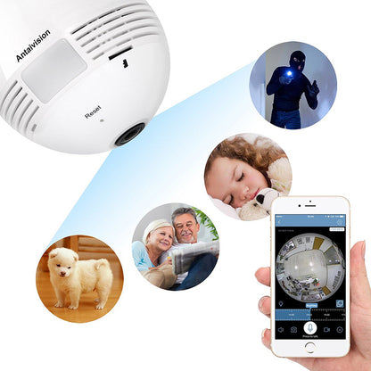 Hidden Camera Light Bulb with 360° WiFi Monitoring by HitMyNeed