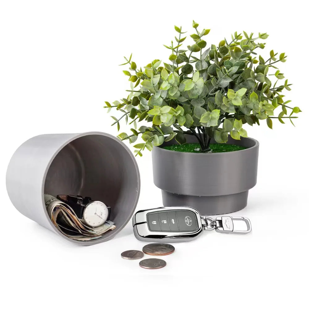Hidden Flower Pot Safe with Combination Lock white by HitMyNeed