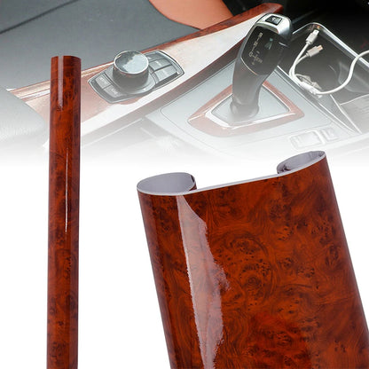 High Gloss Wood Grain Car Interior Vinyl Wrap 30x120cm by HitMyNeed