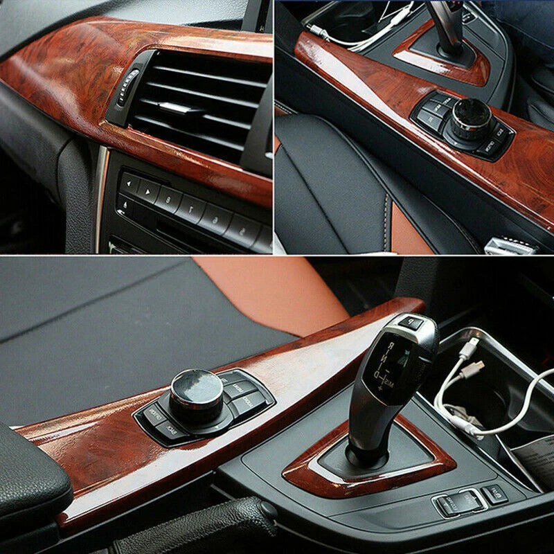 High Gloss Wood Grain Car Interior Vinyl Wrap 30x120cm by HitMyNeed