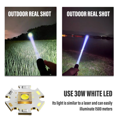 High Power 30W LED Tactical Flashlight 1500m without-battery by HitMyNeed