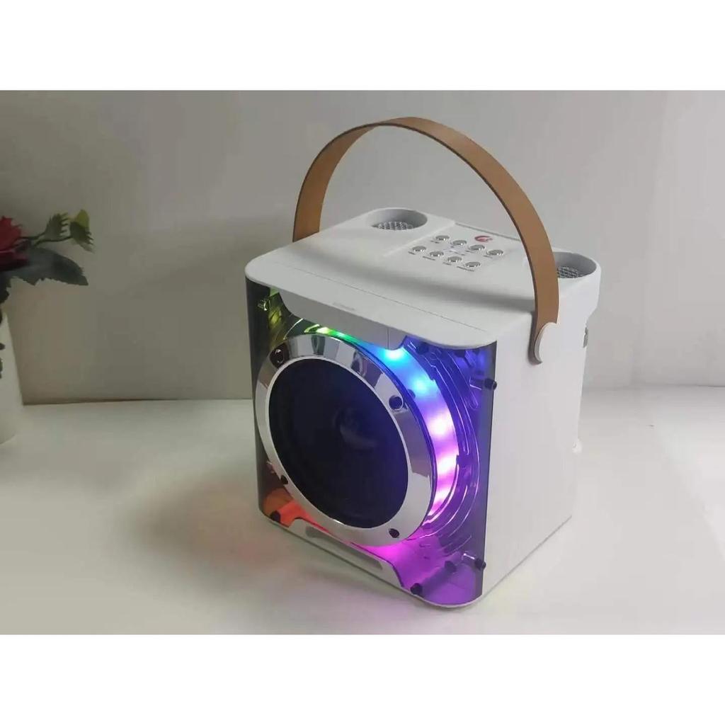 High Power Bluetooth Karaoke Speaker with Dual Mics white by HitMyNeed