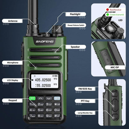 High Power Dual Band 10W Long Range Walkie Talkie by HitMyNeed