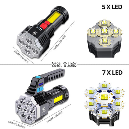 High Power Rechargeable 7-LED Camping Flashlight by HitMyNeed