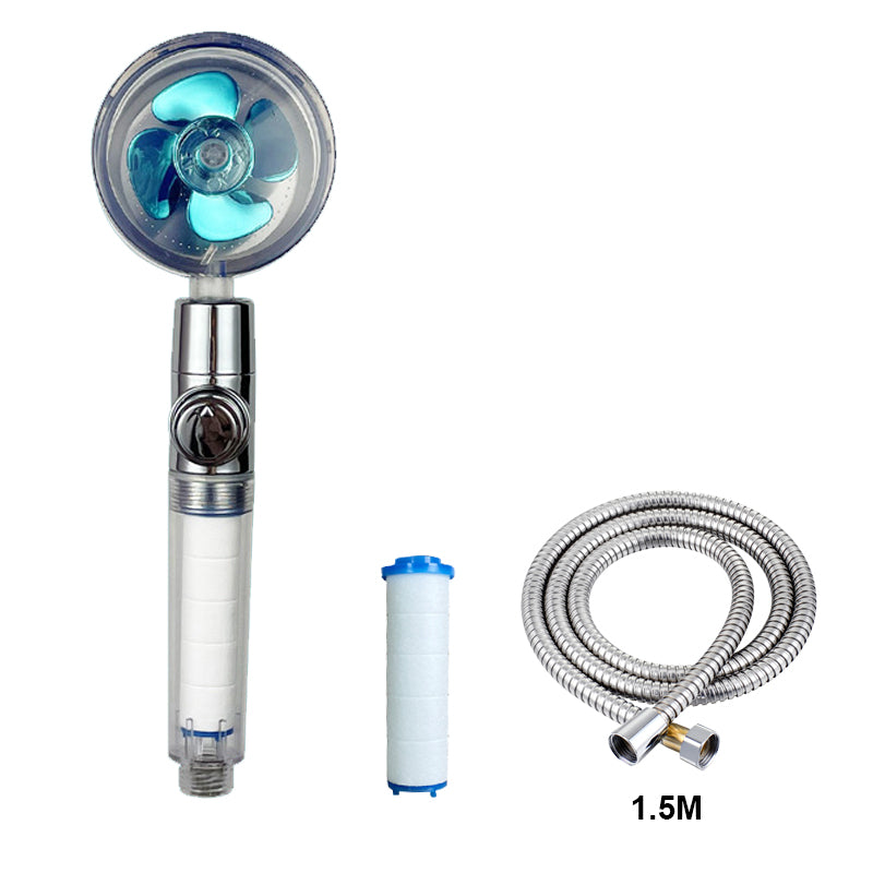 High Pressure Water-Saving Handheld Shower Head tou07-blue-hose by HitMyNeed