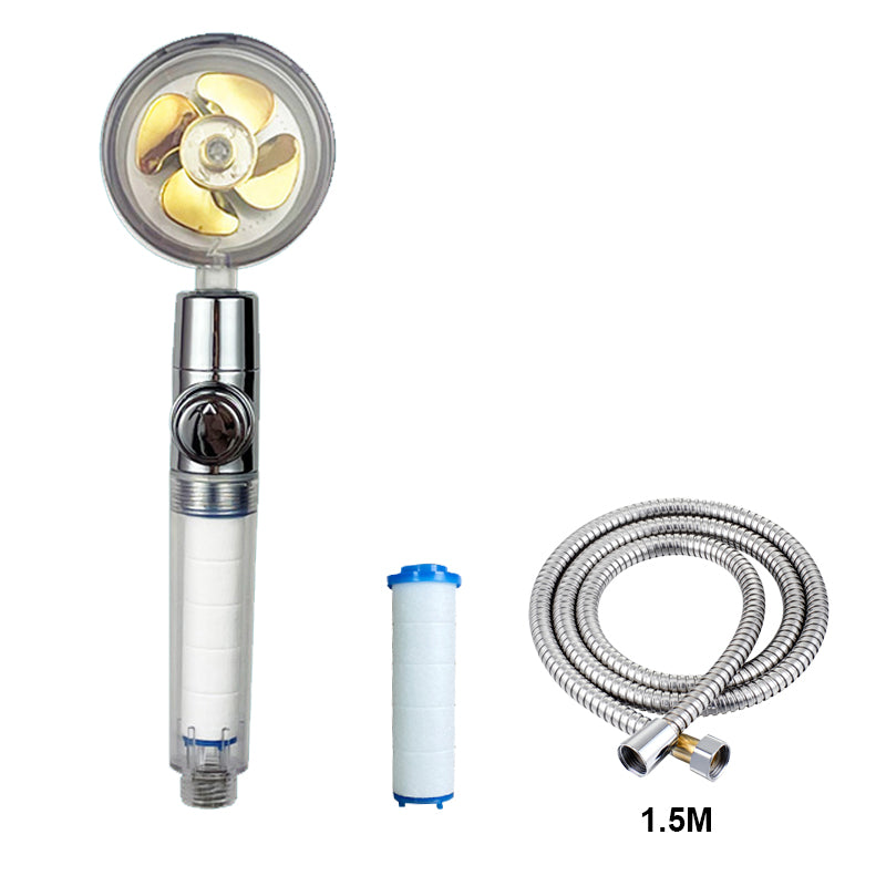 High Pressure Water-Saving Handheld Shower Head tou07-gold-hose by HitMyNeed