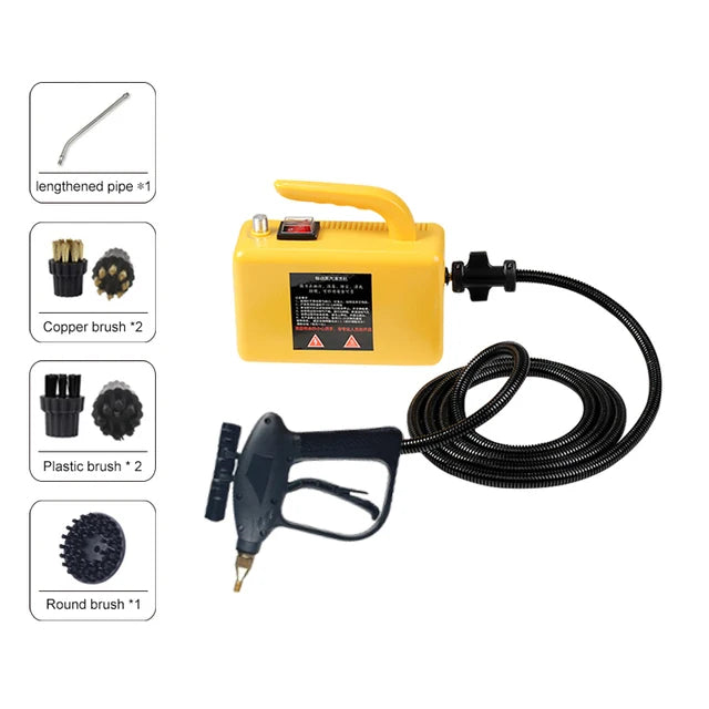 High-Temperature Home Steam Cleaner with Brush Set yellow by HitMyNeed