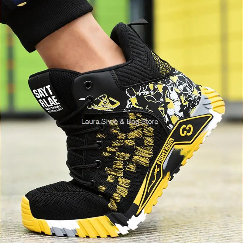 High Top Steel Toe Safety Work Boots Unisex by HitMyNeed