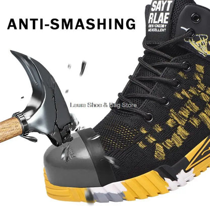High Top Steel Toe Safety Work Boots Unisex by HitMyNeed
