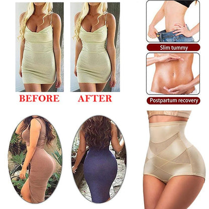 High Waist Cross Body Tummy Control Shaper Panties by HitMyNeed