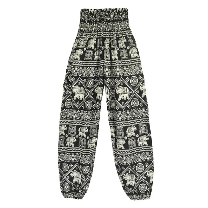 High Waisted Women's Boho Pants with Pocket h00201 by HitMyNeed