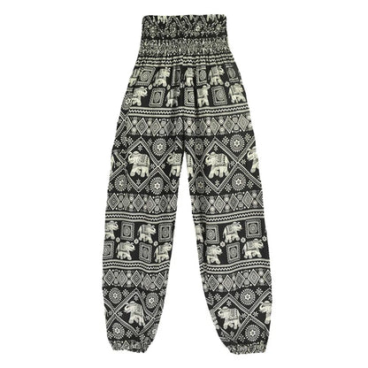 High Waisted Women's Boho Pants with Pocket h00201 by HitMyNeed