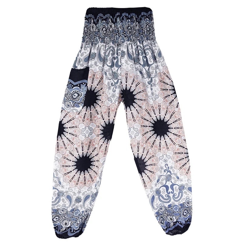 High Waisted Women's Boho Pants with Pocket h00301 by HitMyNeed