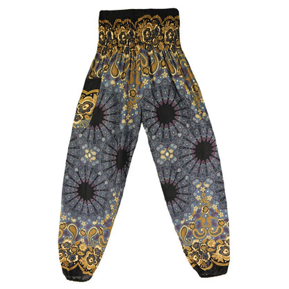 High Waisted Women's Boho Pants with Pocket h00303 by HitMyNeed
