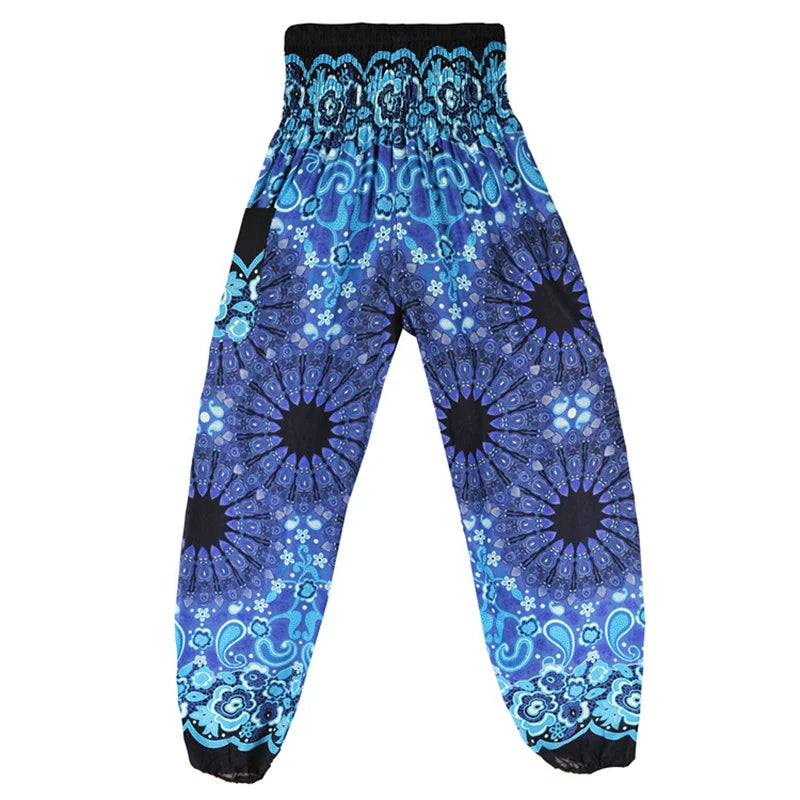 High Waisted Women's Boho Pants with Pocket h00305 by HitMyNeed