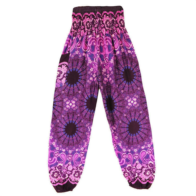High Waisted Women's Boho Pants with Pocket h00306 by HitMyNeed