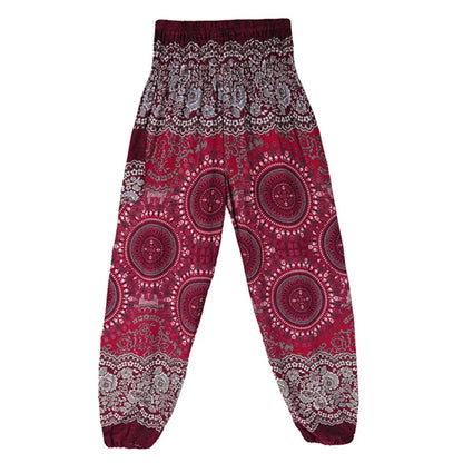 High Waisted Women's Boho Pants with Pocket h00401 by HitMyNeed