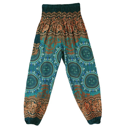 High Waisted Women's Boho Pants with Pocket h00403 by HitMyNeed
