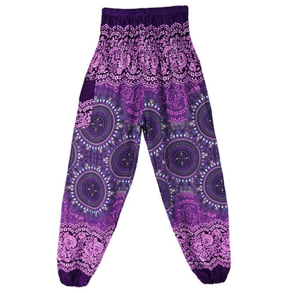 High Waisted Women's Boho Pants with Pocket h00404 by HitMyNeed