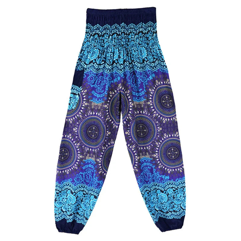 High Waisted Women's Boho Pants with Pocket h00405 by HitMyNeed