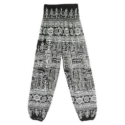 High Waisted Women's Boho Pants with Pocket h00501 by HitMyNeed