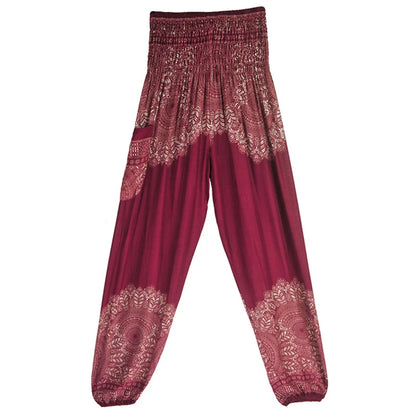 High Waisted Women's Boho Pants with Pocket h00802 by HitMyNeed