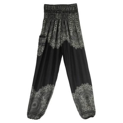 High Waisted Women's Boho Pants with Pocket h00804 by HitMyNeed