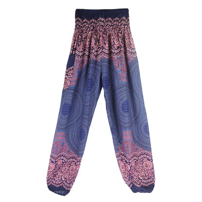 High Waisted Women's Boho Pants with Pocket h01002 by HitMyNeed