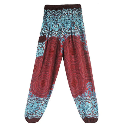 High Waisted Women's Boho Pants with Pocket h01006 by HitMyNeed