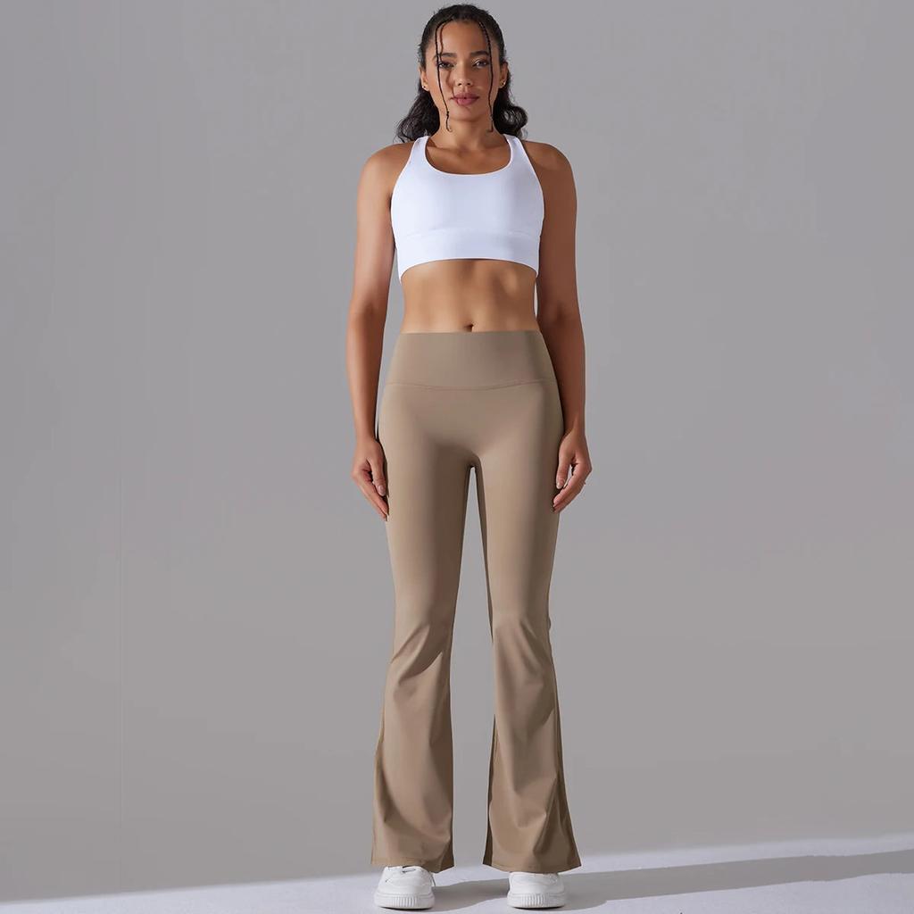High Waisted Women's Flare Leggings for Everyday Wear by HitMyNeed