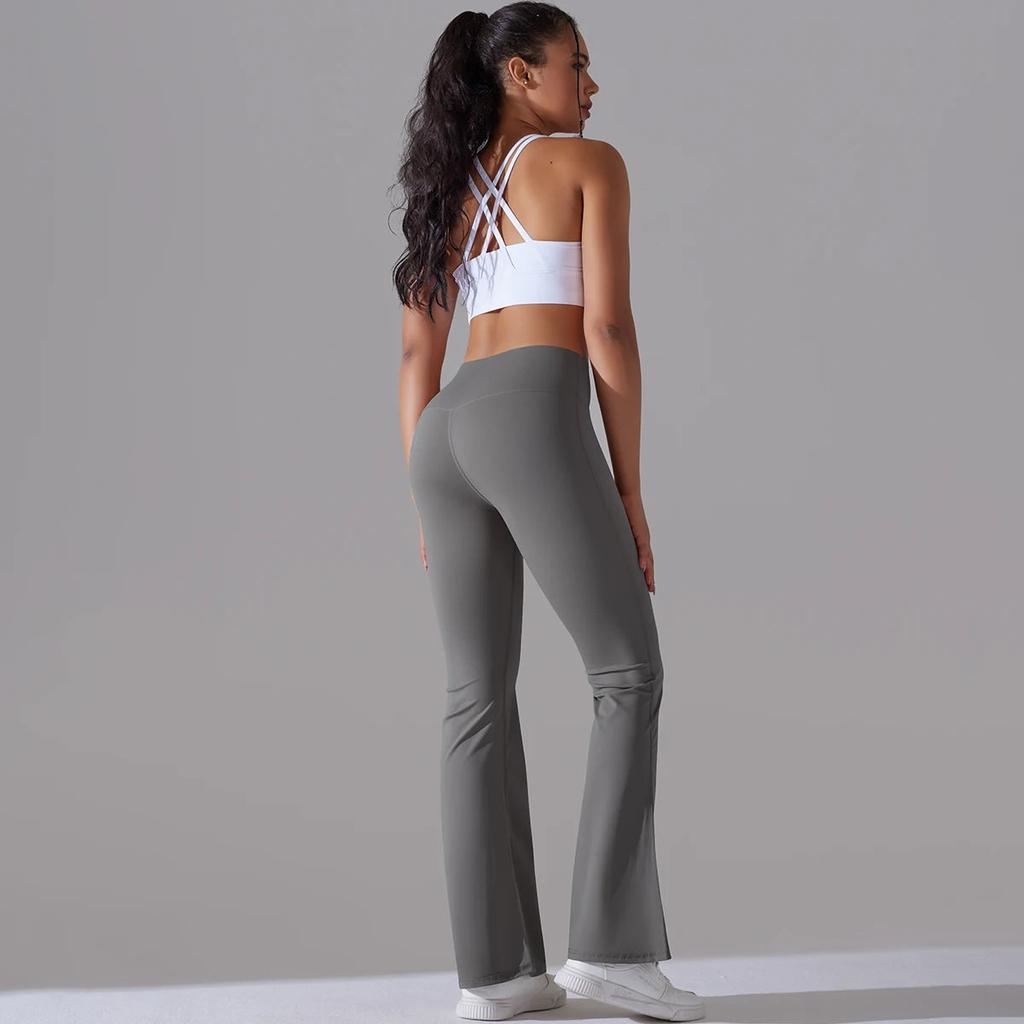 High Waisted Women's Flare Leggings for Everyday Wear by HitMyNeed