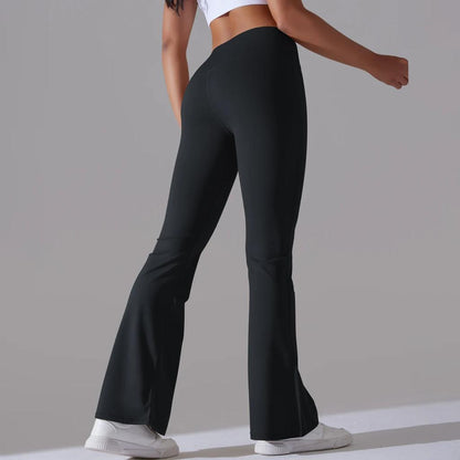 High Waisted Women's Flare Leggings for Everyday Wear black s by HitMyNeed