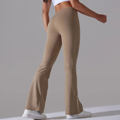 High Waisted Women's Flare Leggings for Everyday Wear cocoa s by HitMyNeed