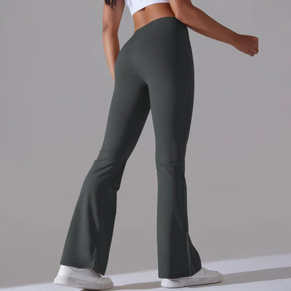 High Waisted Women's Flare Leggings for Everyday Wear graphite-grey s by HitMyNeed