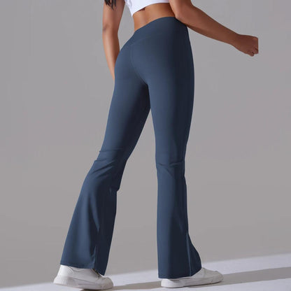 High Waisted Women's Flare Leggings for Everyday Wear navy s by HitMyNeed