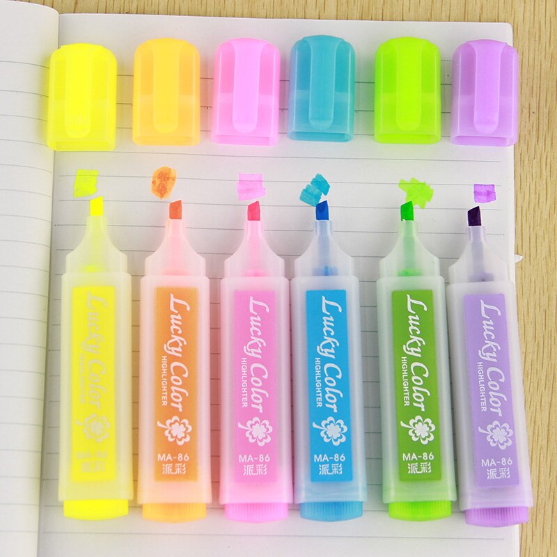 Highlight Marker Pen Set, 6 Colors by HitMyNeed