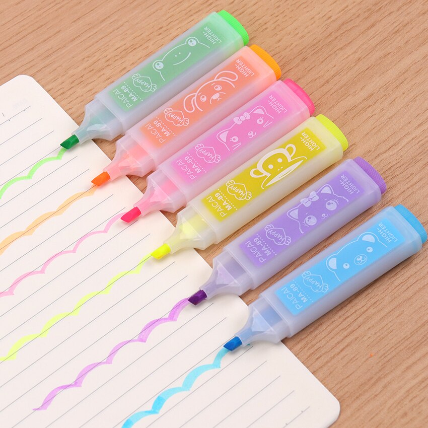 Highlight Marker Pen Set, 6 Colors by HitMyNeed
