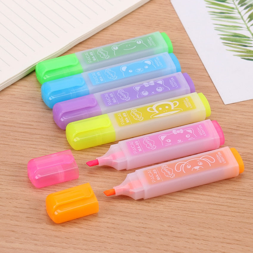 Highlight Marker Pen Set, 6 Colors by HitMyNeed