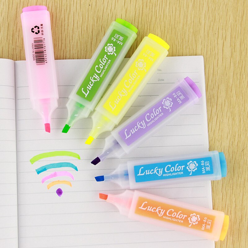 Highlight Marker Pen Set, 6 Colors by HitMyNeed