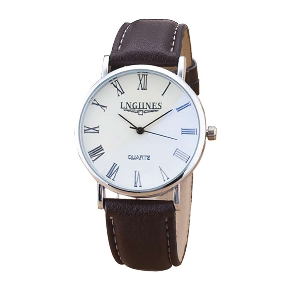 His and Hers Analog Watch Set with Leather Straps by HitMyNeed